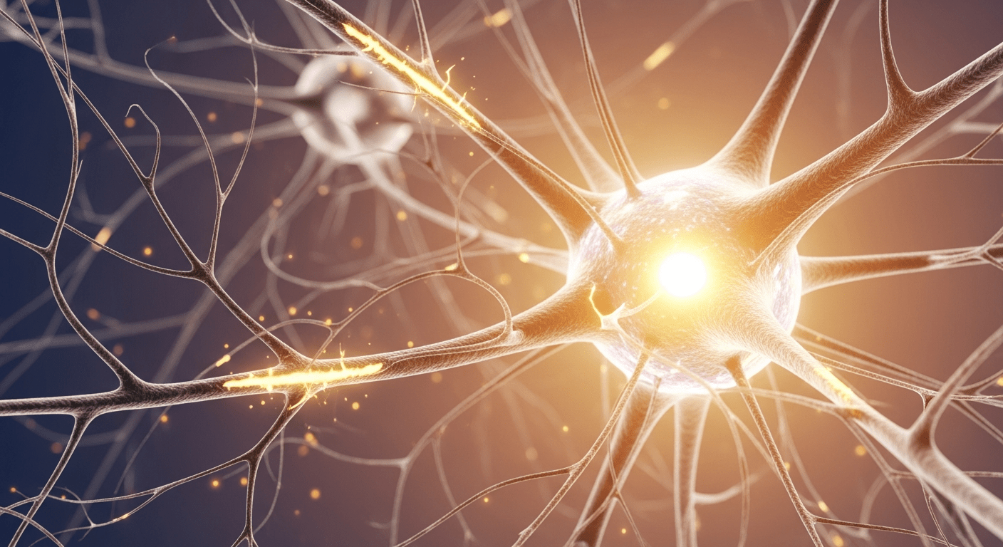 A close-up illustration of a neural network representing the resilience and intricate development of the human brain.